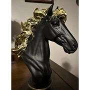 3 Large Black with Gold Chess Pieces