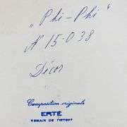 "Phi-Phi, Decor Fait pour les Bouffes-Parisiens, 17 Mars 1957" by Erte (1892-1990)