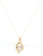 14kt Yellow gold 3/8ctw diamond swirl pendant on chain