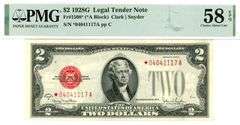 Scarce 1928G Series $2 Red Seal STAR Note (Fr-1508*) PMG AU58 EPQ