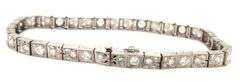 Antique Art Deco style platinum diamond link bracelet