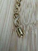 Gold Plated 925 Sterling Silver CZ 6mm Infinity Link Bracelet 7"