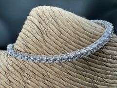 Rhodium Plated 925 Sterling Silver Round Clear CZ Tennis Necklace Bracelet 3mm 7"