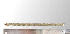 14 Kt Yellow Gold Plated 2 Row Simulated Diamond Tennis Bracelet
