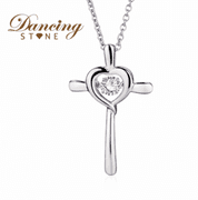 Beautiful Dancing moissanite heart pendant
