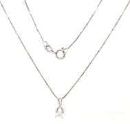 14kt White gold 0.26ct round brilliant cut solitaire pendant on chain