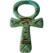Egyptian Stone Ankh Cross with Eye of Horus