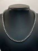Sparkling 14 Kt White Gold Plated 37.5 Cttw Simulated Diamond Tennis Necklace