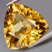 Impressive 8.10ct richly colored trillion cut Citrine! Untreated!