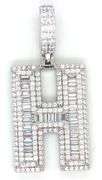 Initial H cubic zirconia pendant in 925 Sterling silver