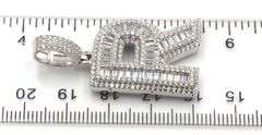 925 Sterling silver R initial cubic zirconia pendant