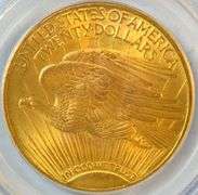 Solid Gem BU 1924 St. Gaudens $20 Gold Piece. PCGS MS65