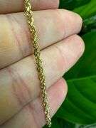 10k Yellow Gold Solid Round Rope Link Chain 2.5mm Bracelet 8"