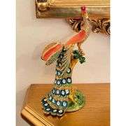 24k Gold Peacock Fabergé-Style Swarovski Jewelry Box