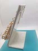 Extremely fine Antique Russian 18k gold and natural  Pearl earrings hand made .