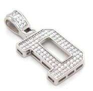 Initial D cubic zirconia pendant in 925 sterling silver