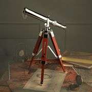 Brass Nickel Telescope on Wooden Tripod