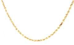 14kt Yellow gold diamond cut rope chain necklace