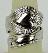 Vintage Sterling Heart Spoon Ring, Size 6