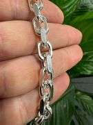 Sterling Silver Diamond-Cut Large Anchor Cable Chain 8mm Solid 925 Italy New Necklace 24"