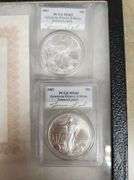 2003 Autographed Jessica Lynch Silver Eagle Set, PCGS MS69