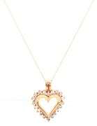 14kt Yellow gold 0.75ctw open heart diamond pendant on chain