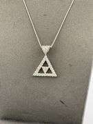 CERTIFIED BRAND NEW 18K WHITE GOLD CHAIN WITH DIAMOND PENDANT