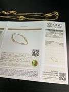 CERTIFIED 18K YELLOW GOLD LONG STATION NECKLACE WITH DIAMONDS