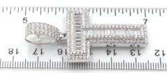 Initial T cubic zirconia pendant in 925 Sterling silver