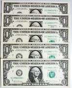 (5) Superb Crisp $1 2017A Star Replacement Notes Chicago-Consecutive!