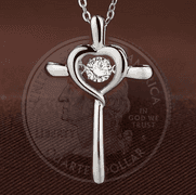 Beautiful Dancing moissanite heart pendant