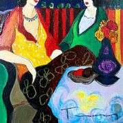 "At the Port" by Itzchak Tarkay (1935-2012)