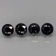 Heated Only! 2.57ct diamond cut black Sapphire set!