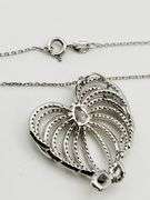 925 Sterling Silver Heart Swirl Style Interwoven Crystal Pave pendant With Chian Necklace