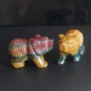 1 Hand Carved Indian Agate Crystal Bear