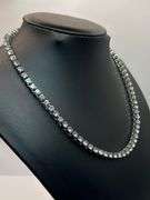 14 Kt. White Gold Plated 37.5 Cwt. Simulated Diamond Tennis Necklace