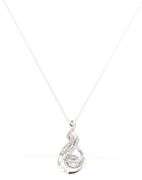 10kt White gold diamond cluster pendant on chain