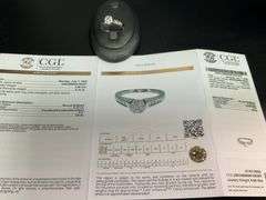 CERTIFIED 14K WHITE GOLD LADIES DIAMOND RING