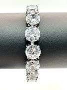 14 Kt. White Gold Plated Huge 59.5 Ctw.17 Count Simulated White VVs1  Diamond Tennis Bracelet
