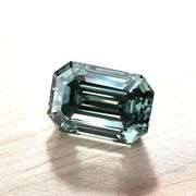 Dazzling 6.9 Ct Mint Green Emerald Cut Fire Moisssanite Solitaire