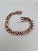 CERTIFIED 14K ROSE GOLD DIAMOND CUBAN LINK BRACELET