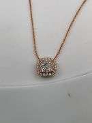CERTIFIED BRAND NEW 18K ROSE GOLD NECKLACE WITH DIAMOND PENDANT
