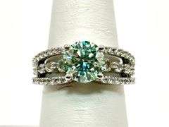 Sparkling 2.68 Ct Blue Ice Fire Moissanite Ring