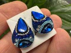 Original Handmade Mosaico Necklace & Earring Set 925 Sterling Silver Mexico Artistic Jewelry