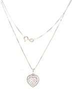 10kt White gold 0.50ctw diamond cluster heart shaped pendant on chain