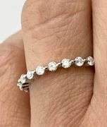 925 Sterling Silver Moissanite Single Prong Eternity Band