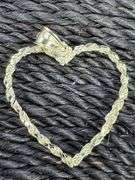 10k Yellow Gold Diamond Cut Rope Heart Pendant Charm