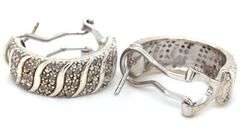 925 Sterling silver diamond huggie hoop