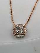 CERTIFIED BRAND NEW 18K ROSE GOLD NECKLACE WITH DIAMOND PENDANT