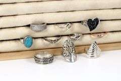 .925 Sterling Silver Curated Ring Lot of 10 Rings Various Sizes & Styles